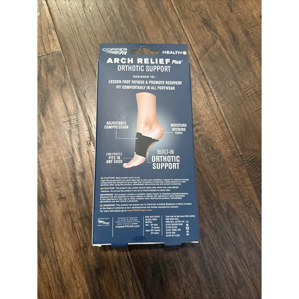 Arch Relief Plus‎ Built-In Orthotic Support Black Copper Fit Health Unisex